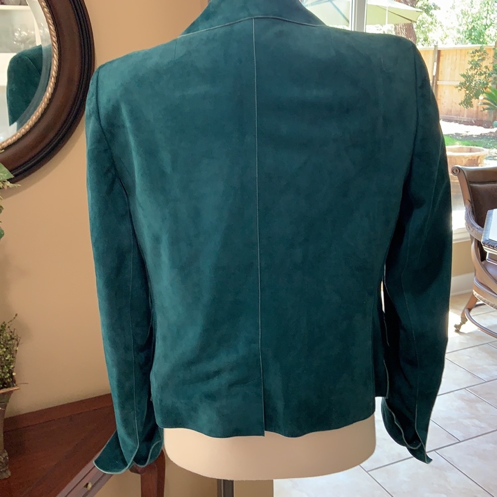 Akris Goat Skin Leather Jacket (Teal) - Picture 11 of 16